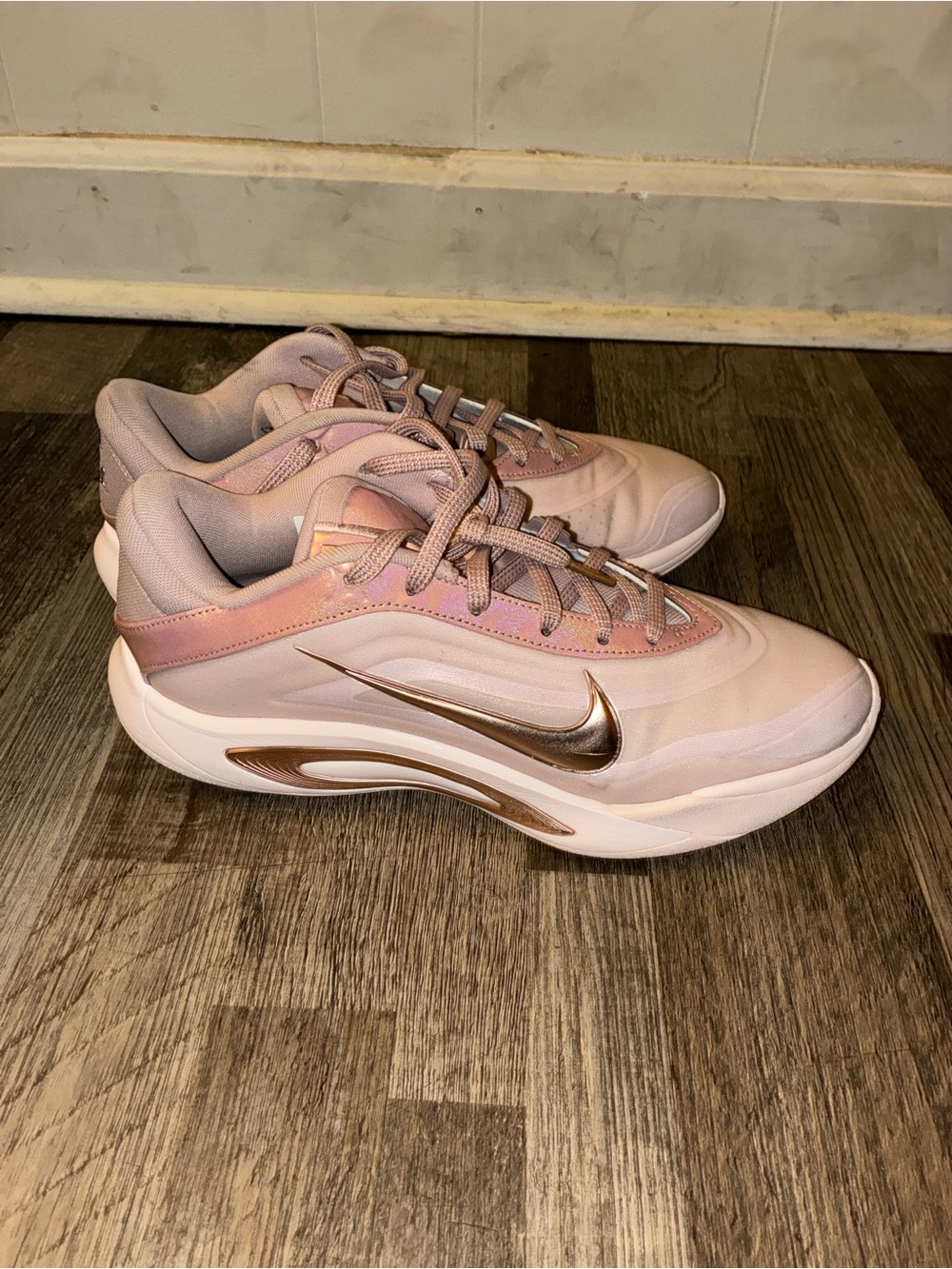 Nike Women's Pink Metallic Swoosh Running Shoes